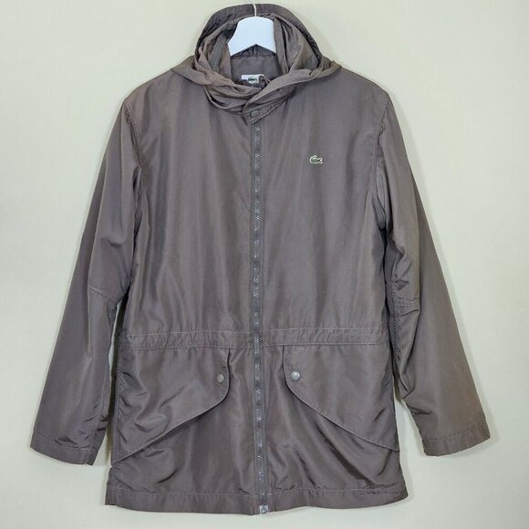 Lacoste Jacket Mens S Khaki Transformer Reversible 2 In 1 Pockets LS Zip Unisex - Picture 1 of 16